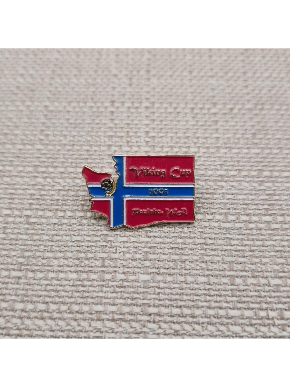 Vintage 2003 Viking Cup Poulsbo WA Enamel Soccer Memorabilia Pin A7700